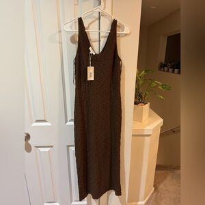 Chic Sleeveless Brown Maxi Dress